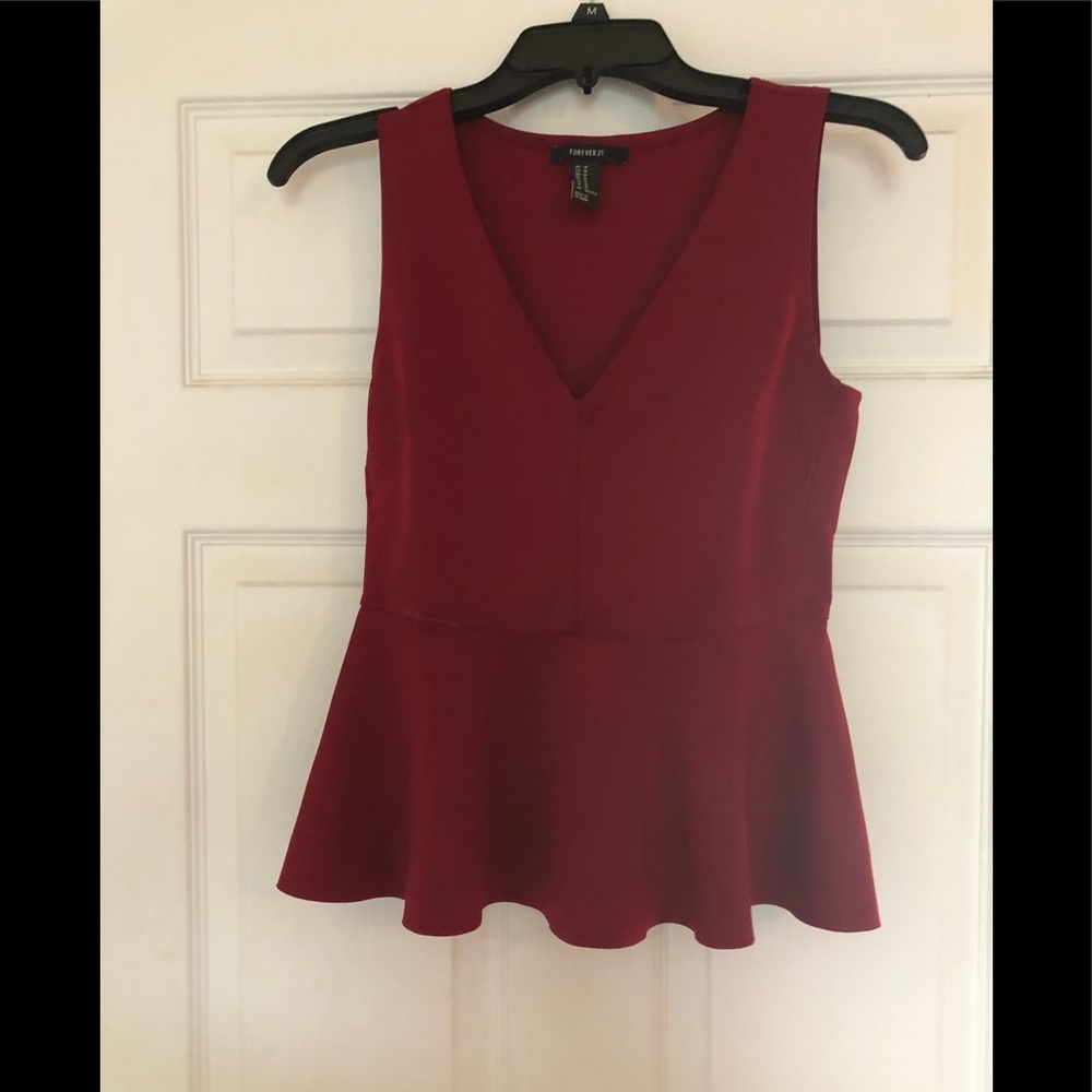Red Peplum Tank Top